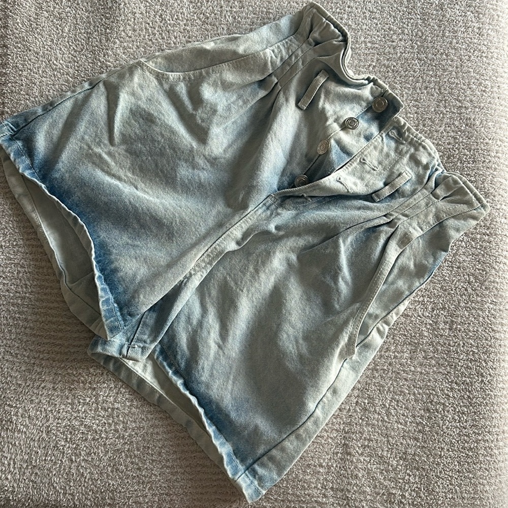 Zara high waisted balloon jean shorts